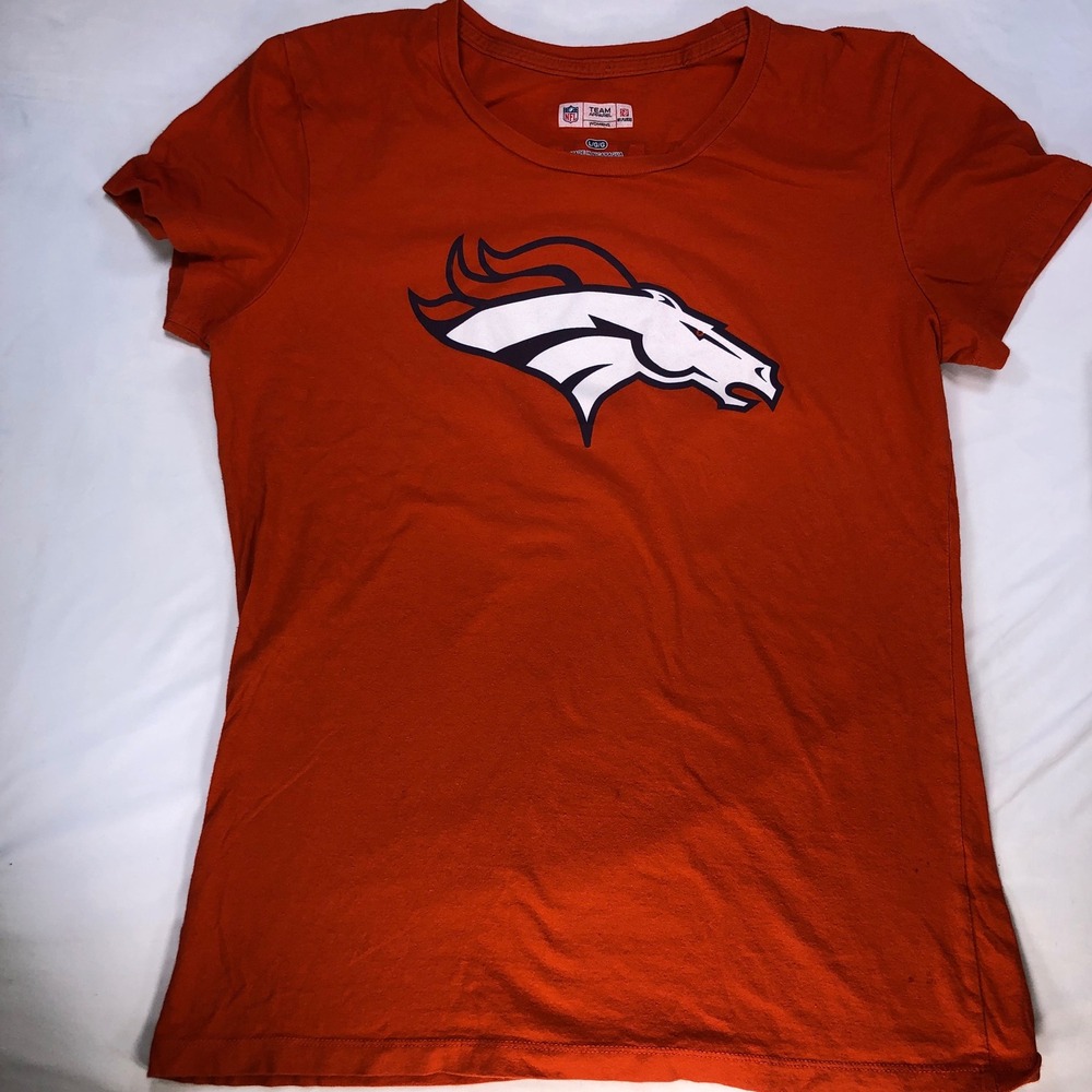 NFL Team Apparel Denver Broncos Peyton Manning 18 Orange T-Shirt Womens Large